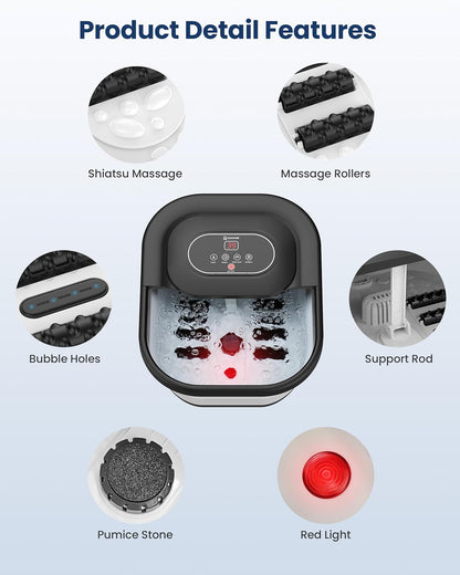 RelaxSpa™ Foldbart Fodmassagebad med Varme & Bobler